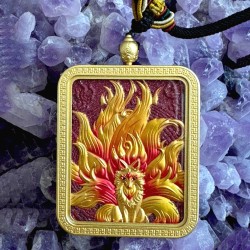 招财灵狐唐卡吊坠 Spiritual Fox Thangka Pendant