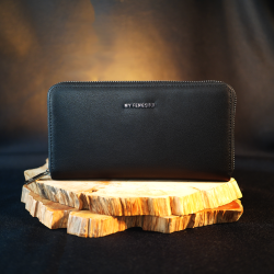 福海吸金钱包 - 拉链款 (黑色)