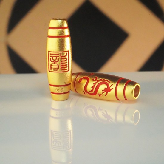 红龙天珠 Red Dragon Dzi Bead