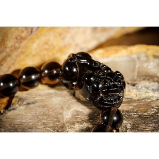 冰种黑曜石貔貅手链 Icy Obsidian Pixiu Bracelet 冰种黑曜石貔貅手链 Icy Obsidian Pixiu Bracelet