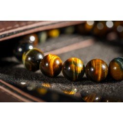 蓝虎眼石手链 Blue Tigerite Bracelet 8mm