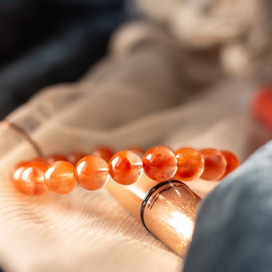 高等红兔毛手链 Red Rabbit Hair Quartz Bracelet