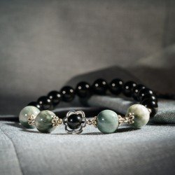黑曜石+鹰眼石手链 Mix Crystal Bracelet (Obsidian + Hawk's eye) 黑曜石+鹰眼石手链 Mix Crystal Bracelet (Obsidian + Hawk's eye)