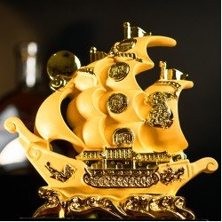 一帆风顺 (中)  Safe Sailing Ship (Golden Sanded) - Medium Sized
