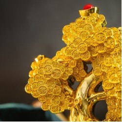 发财树 (镀金) - 小  Lucky Fortune Tree (Golden Coating) - Small Sized