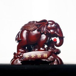 大象 - 平安吉祥如意象 Elephant of Auspicious, Wishful and Safeness (Shine Wooden Material)
