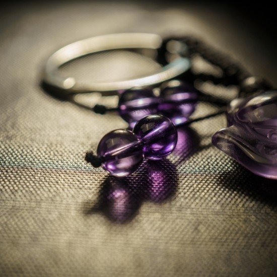 紫水晶狐仙钥匙扣