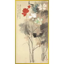 风水画 PT00027 : 彩色荷花