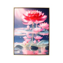 风水画 PT00134 : 如意粉莲 Auspicious Pink Lotus 风水画 PT00134 : 如意粉莲 Auspicious Pink Lotus
